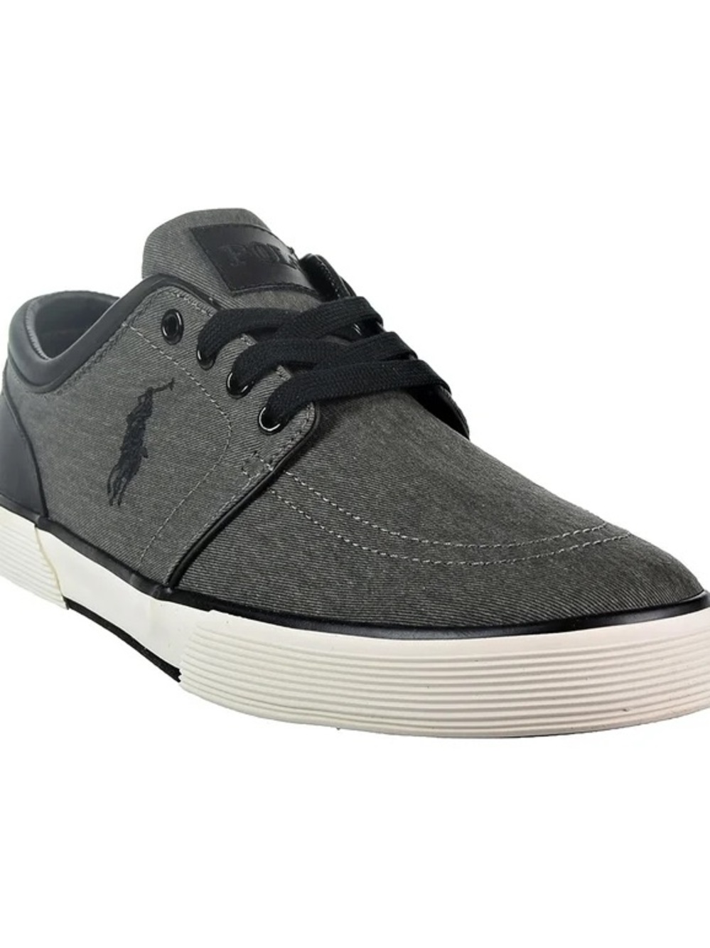 Polo by Ralph Lauren Gray Canvas Lace-Up Sneakers